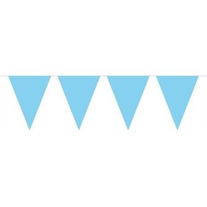 1x Mini vlaggenlijn versiering baby blauw 300 cm - Vlaggenlijnen