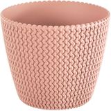 Set van 3x stuks plantenpotten/bloempotten kunststof dia 13 cm en hoogte 11 cm zalm roze - Plantenpotten