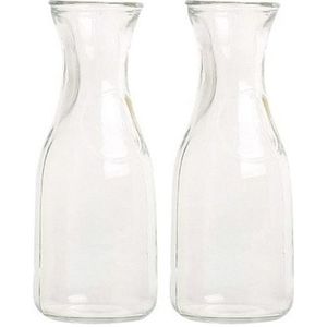 2x Decoratie karaf van glas 0,5 liter - Karaffen