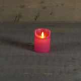 Anna Collection LED kaarsen - 2x stuks - fuchsia roze - 10 en 12,5 cm
