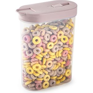 Plasticforte Voedselcontainer strooibus - lichtroze - inhoud 1 liter - kunststof - 15 x 7 x 19 cm