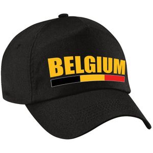 Belgium supporter pet  / cap Belgie zwart volwassenen - Verkleedhoofddeksels