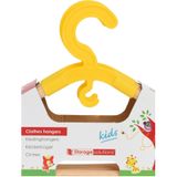 Storage Solutions kledinghangers voor kinderen - 3x - kunststof/hout - geel - Sterke kwaliteit