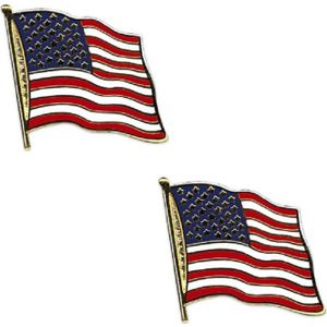 Set van 2x stuks broches/speldjes Pin Vlag USA/Amerika - Decoratiepin/ broches