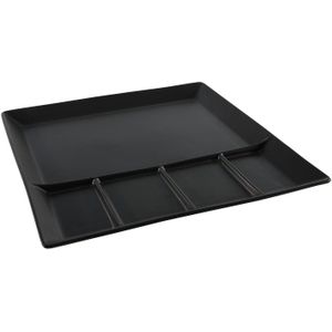 Fonduebord - 5-vaks - zwart - aardewerk - 24 cm