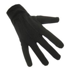 Zwarte katoenen handschoenen kort - Verkleedhandschoenen