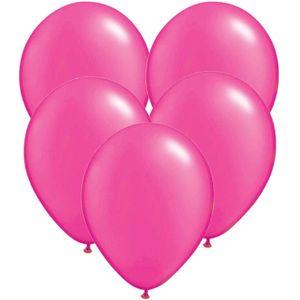200x stuks verjaardag party neon knalroze ballonnen 30 cm - Ballonnen
