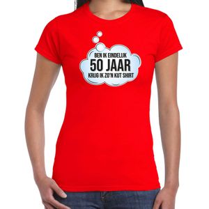 Verjaardag cadeau t-shirt voor dames - 50 jaar/Sarah - rood - kut shirt - Feestshirts