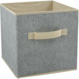 MSV opbergmand/kastmand - 4x - 18 liter - grijs - 26 x 26 x 26 cm