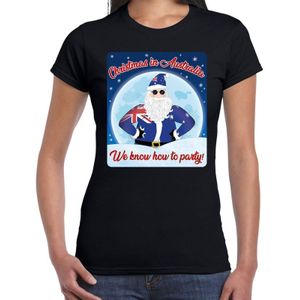Zwart fout  kerst shirt / t-shirt Christmas in Australia we know how to party voor dames - kerst t-shirts