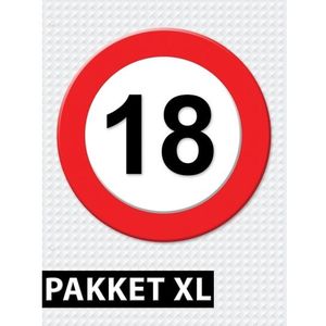 18 jaar verkeersbord versiering XL pakket - Feestpakketten