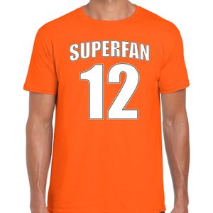 Superfan nummer 12 oranje t-shirt Holland / Nederland supporter EK/ WK voor heren - Feestshirts