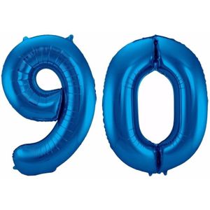 Blauwe folie ballonnen 90 jaar - Ballonnen