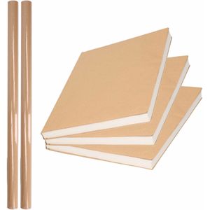 2x stuks Rollen kaftpapier/verzendpapier -  500 x 70 cm - bruin - Kaftpapier