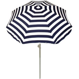Strand parasol blauw/wit gestreept 180 cm - Parasols