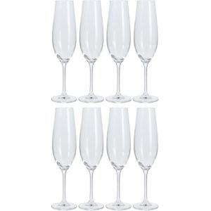 Atmosfera Champagneglazen - hoog model - 24x - transparant - glas - 260 ml - proseccoglazen