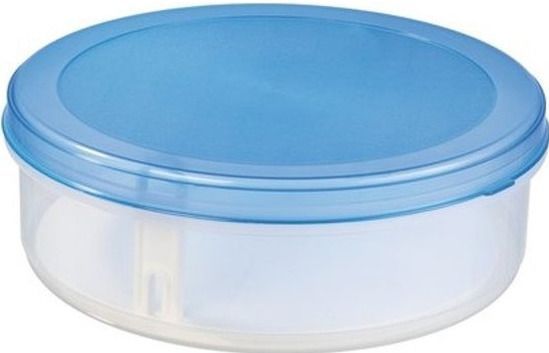 Ronde Taartdoos - Transparant/Blauw - 35 cm - Taartbewaarbak - 3x