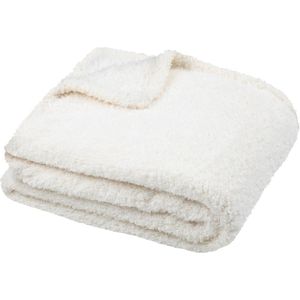Stof Textiles Plaid/bankdeken Montreal - wit - 130 x 160 cm - polyester - 1 persoons - Plaids