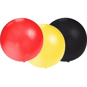 Bellatio Decorations 15x groot formaat ballonnen rood/zwart/geel met diameter 60 cm - Ballonnen
