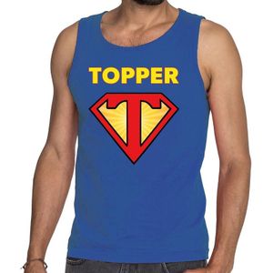 Toppers in concert Super Topper logo tanktop / mouwloos shirt blauw heren - Feestshirts