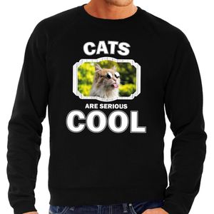 Dieren gekke poes sweater zwart heren - cats are cool trui - Sweaters