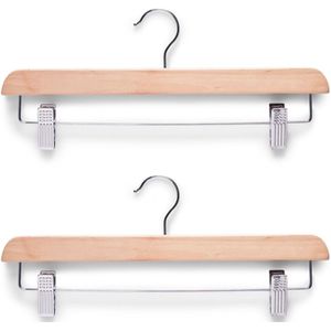 Zeller Kledinghanger - 6x - hout - 36 cm - luxe broek/rokhanger - Kledinghangers