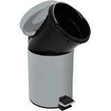 MSV Prullenbak/pedaalemmer - metaal - grijs - 3 liter - 17 x 25 cm - Badkamer/toilet