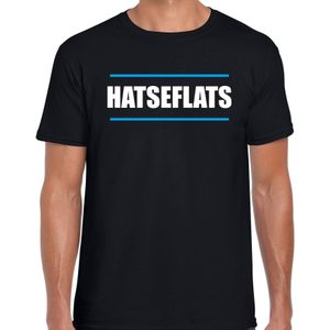 Hatseflats fun tekst t-shirt zwart voor heren - Feestshirts