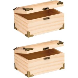 Langwerpige houten opbergdoosje-kistjes van 20 x 6 x 6 cm -  pennendoosjes-hobby doosjes - Kantoorartikelen online? | De laagste prijzen  | beslist.nl