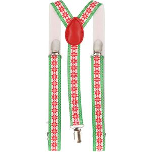 Kerst bretels - groen - voor volwassenen - one size - Verkleedbretels