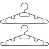 Set van 30x stuks kunststof kledinghangers grijs 40 x 18 cm - Kledingkast hangers/kleerhangers