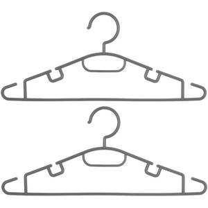Set van 30x stuks kunststof kledinghangers grijs 40 x 18 cm - Kledingkast hangers/kleerhangers