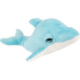 Pluche knuffel dieren dolfijn blauw/wit 29 cm - Speelgoed knuffelbeesten dolfijnen