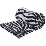 1x Fleece dekens zebra print 130 x 160 cm - Woondecoratie plaids/dekentjes met dierenprint