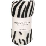 1x Fleece dekens zebra print 130 x 160 cm - Woondecoratie plaids/dekentjes met dierenprint