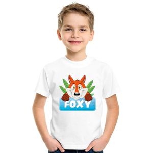 Dieren shirt wit met Foxy de vos voor kinderen - T-shirts