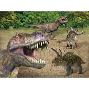 Set van 6x stuks placemats dinosaurussen 3D print 30 x 40 cm - Placemats