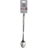 Secret de Gourmet lange Koffielepels/theelepels - 8x - RVS - 21 cm - latte macchiato - dessertlepels - lang en smal model