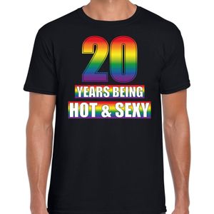 Hot en sexy 20 jaar verjaardag cadeau t-shirt zwart voor heren - Gay/ LHBT kleding / outfit - Feestshirts