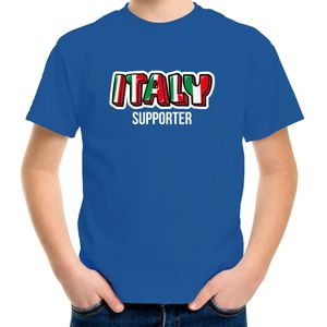 Blauw t-shirt Italy / Italie supporter EK/ WK voor kinderen - Feestshirts