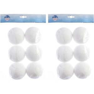 12x Apres ski/ winter thema sneeuwballen 8 cm - Decoratiesneeuw