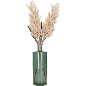 Kunstbloemen bloemstuk pampasgras boeket in flesvaas - 2x pluimen lichtroze - 88 cm hoog