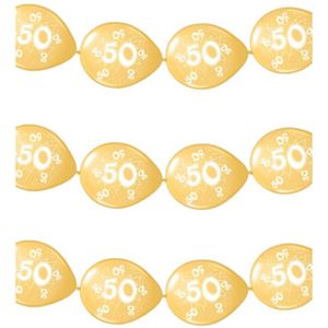 3x stuks ballonnenslinger 50 jaar verjaardag thema  - Feestslingers