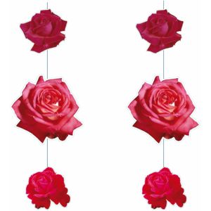 Set van 2x hang decoratie rozen - Hangdecoratie