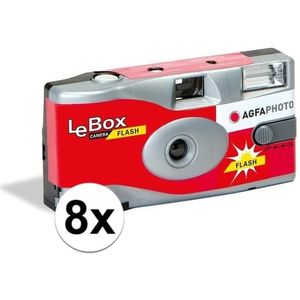 8x Wergwerpcameras/fototoestellen 27 kleurenfotos flits - Wegwerpcameras