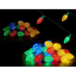 Kerstverlichting/party lights 25x gekleurde LED lampjes 500 cm op batterijen - Kerstverlichting kerstboom