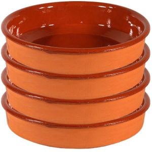 Tapas bord/schaal - 20x - Sevilla - 21 cm - aardewerk - oranje - serveerschaal - Snack en tapasschalen