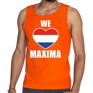 Oranje We Love Maxima tanktop / mouwloos shirt voor heren - Feestshirts