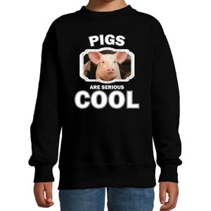 Dieren varken sweater zwart kinderen - pigs are cool trui jongens en meisjes - Sweaters kinderen