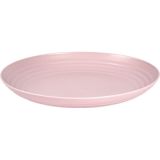 Setje van 16x stuks ronde kunststof diner/ontbijt borden in het groen en roze 25 cm